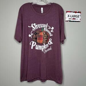 Stressed Blessed Pumpkin Obsessed XL shirt L&B Life